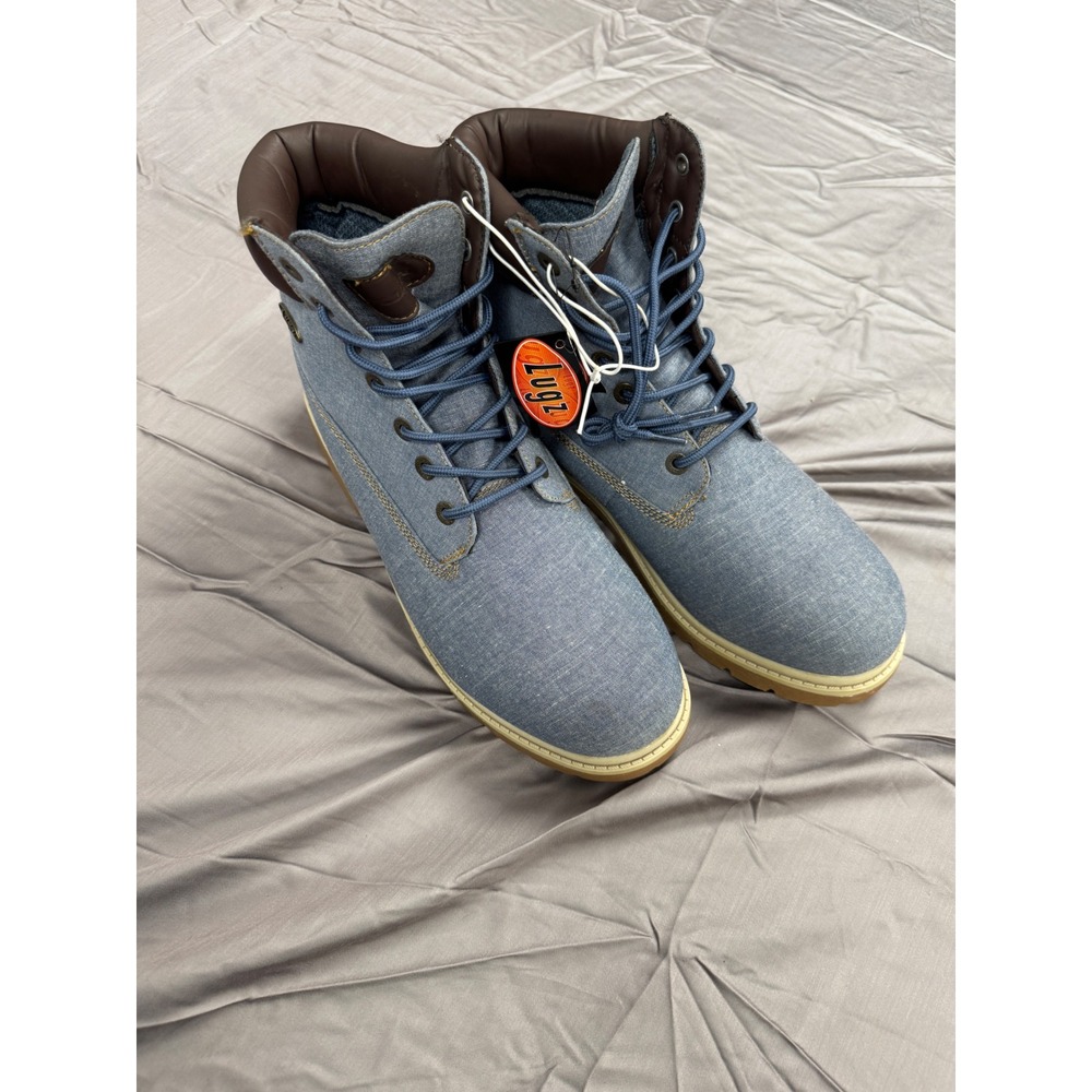 Lugz Empire Hi Blue Denim Textile Boots Mens Size 13 MDR6CHC-4625 New